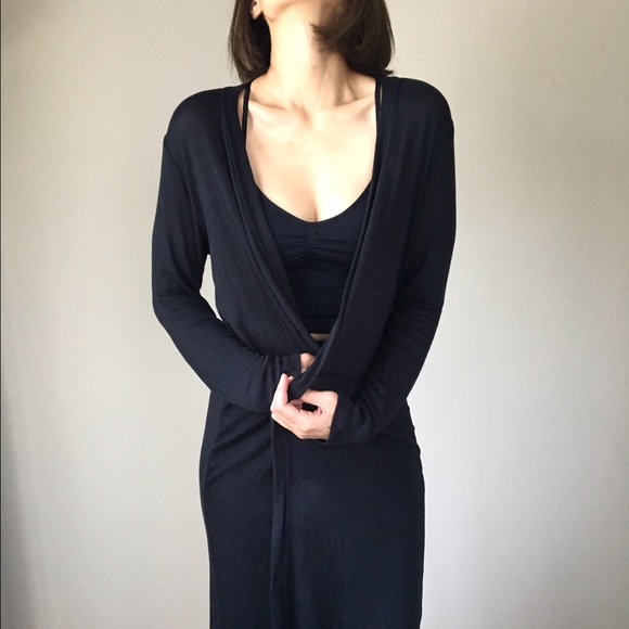 Soft Luxe long duster cardigan in Black. Sold out - Picture 4 of 4