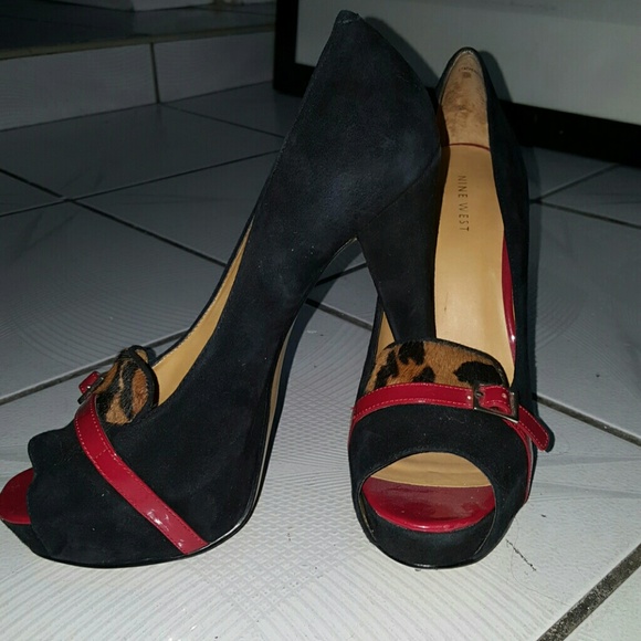 Black and leopard heels