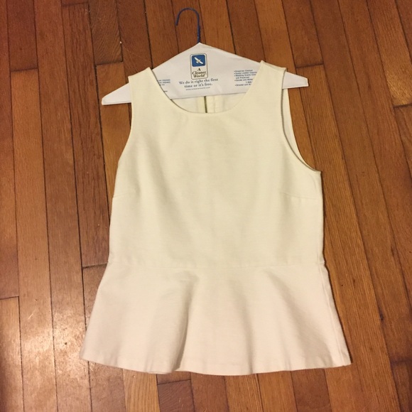 J Crew white peplum top