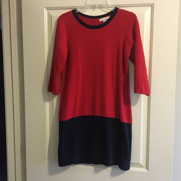 Banana Republic Navy and Red quarter sleeve dress - Picture 1 of 4