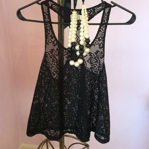 Black lace tank