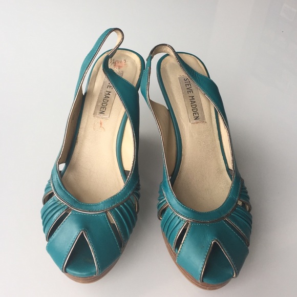 Steve Madden Teal Wedges