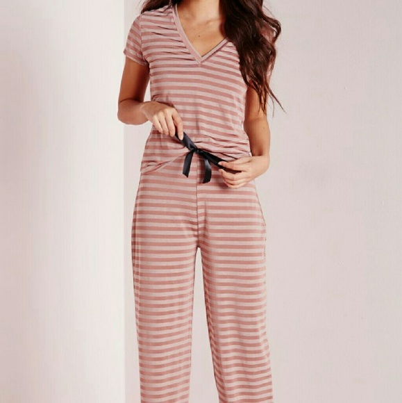 Misguided Striped Pajama Set - Size 8 NWT - Picture 1 of 4