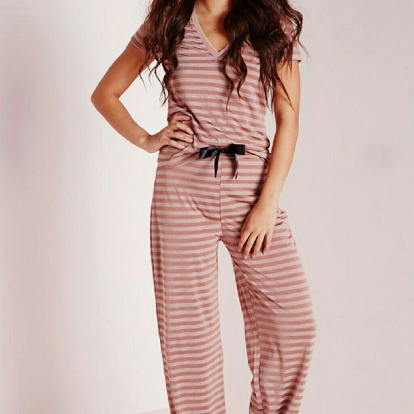 Misguided Striped Pajama Set - Size 8 NWT - Picture 2 of 4