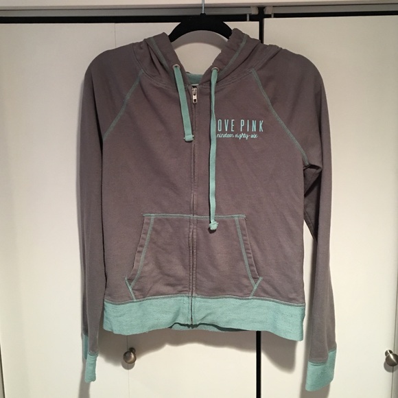Pink Victoria's Secret jacket in grey and teal