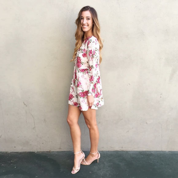 floral lace up dress - Picture 2 of 4