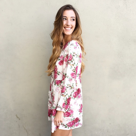 floral lace up dress - Picture 4 of 4