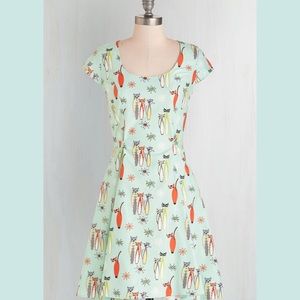 The Roxie Dress in Atomic Cats by Mandie Bee