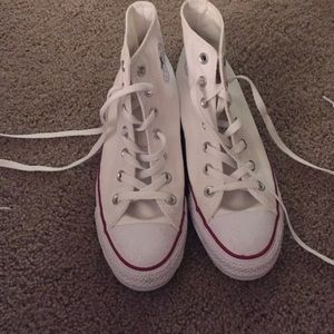 Perfect condition white high top converse!