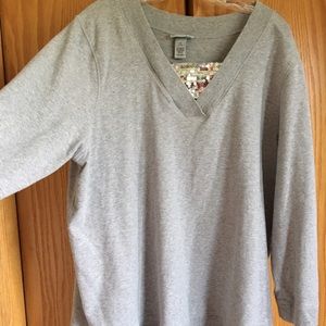 Grey sweatshirt type material w/sequin inset