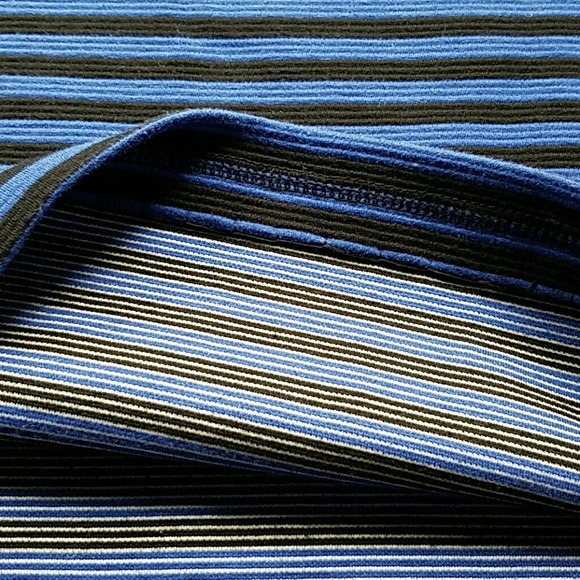 NWOT Cobalt Blue & Black Stripped Miniskirt - Picture 2 of 4