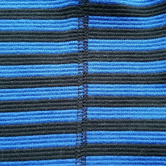 NWOT Cobalt Blue & Black Stripped Miniskirt - Picture 3 of 4