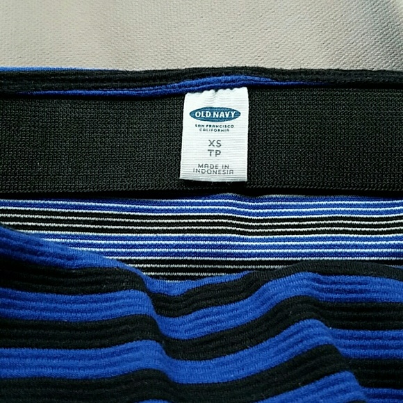 NWOT Cobalt Blue & Black Stripped Miniskirt - Picture 4 of 4