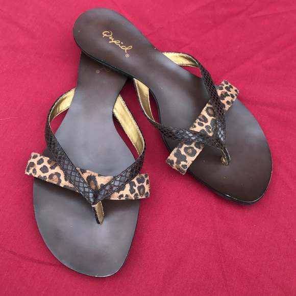 Leopard and Brown Dressy Sandals