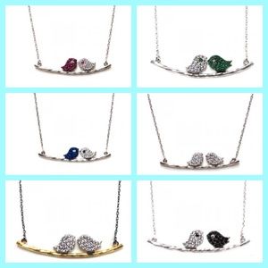 Sterling Silver & Swarovski Crystal Lovebirds,NWT