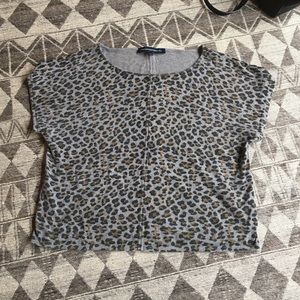 French Connection leopard pattern cropped top