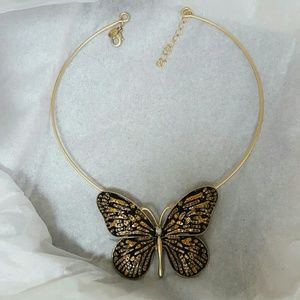 Heidi Klum Enamel & Crystal Butterfly Necklace