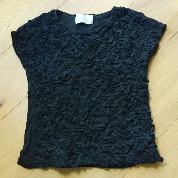 Zara Black Cotton Tee - Picture 1 of 2