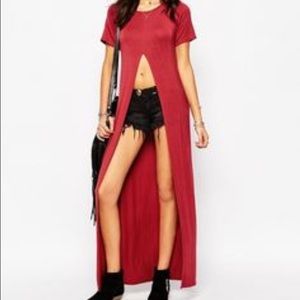 Open Front T-shirt Dress