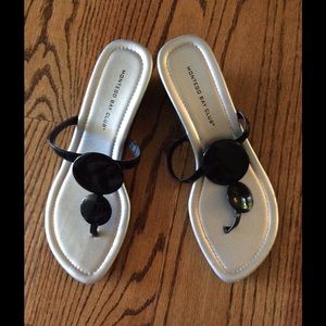 Montego bay size 7 black wedge sandals