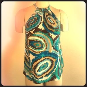 Michael Kors Silk High-neck Sleeveless Blouse