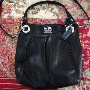 Black leather crossbody/shoulder bag