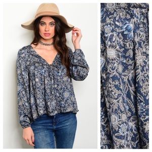 Blue Flower Top