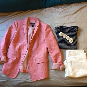 J.Crew Pink Linen Blazer NWOT $60