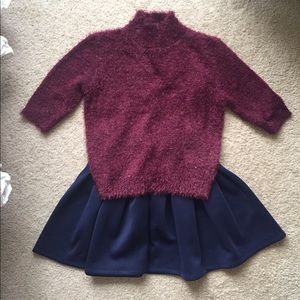 T/O oxblood cropped mockneck sweater. Never worn.