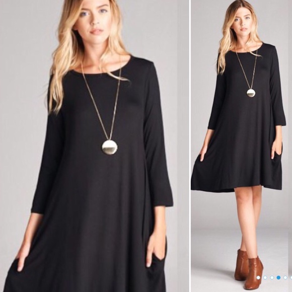 Last 1! Small Side Pocket Dress - Black - Picture 2 of 3