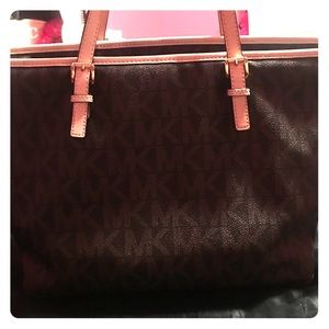 Brown Micheal Kors Jet Travel Bag