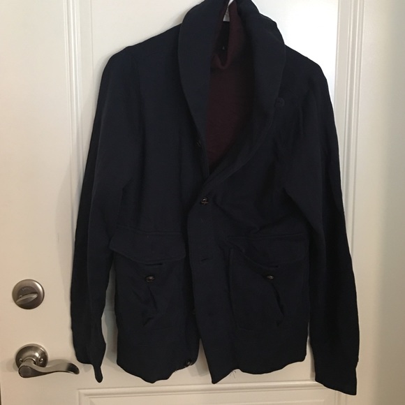 Cozy Navy Blue Button Jacket