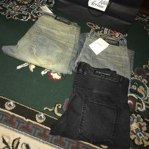 Balmain denim biker jeans