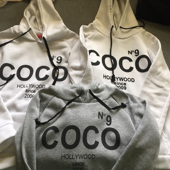 Pack of 3 (2 the same) fake channel hoodies