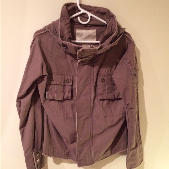 Cargo light weight jacket. Purplish-gray color