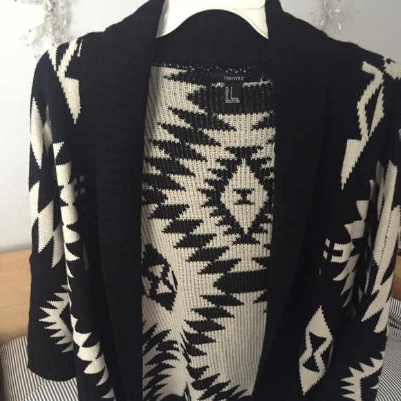 Forever 21 Tribal Sweater Cardigan S