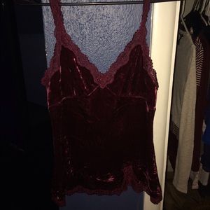 Maroon velvet tank