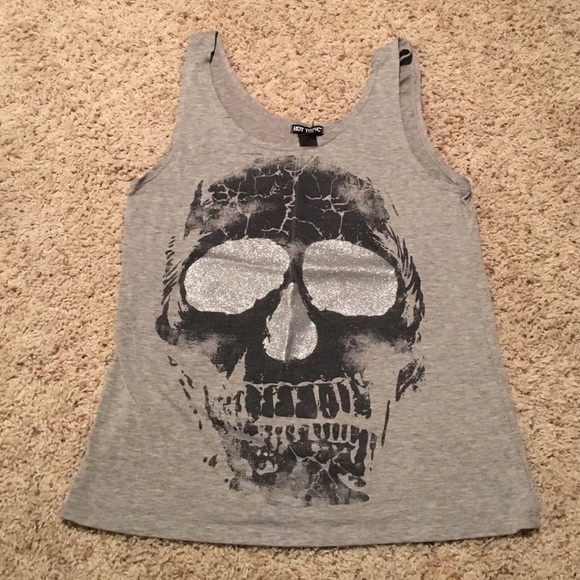 Skull glitter tank top