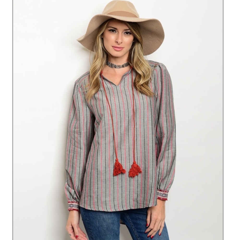 🎉Host Pick🎉Striped Chambray Top
