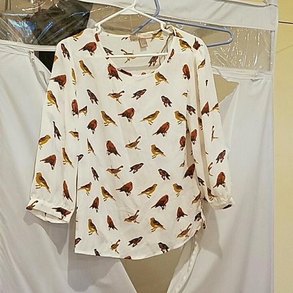 Cute bird print top