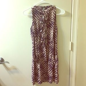 Printed Button Up Sleeveless Mini-Dress
