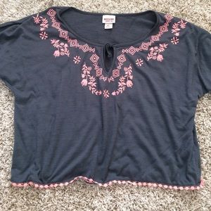 Grey and Pink Bohemian Top