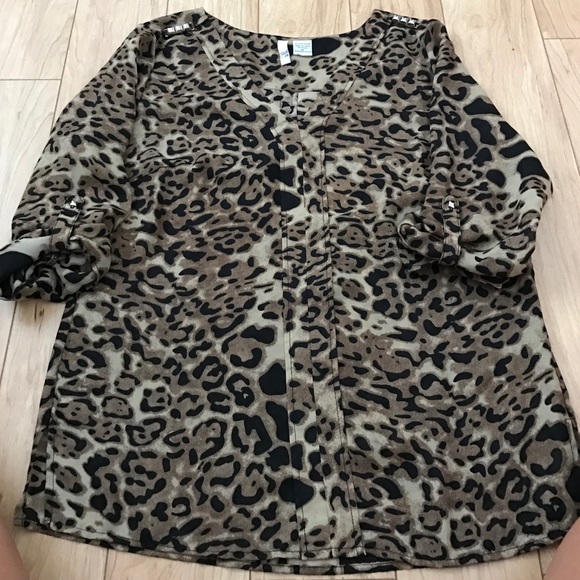 Cheetah Studded Blouse