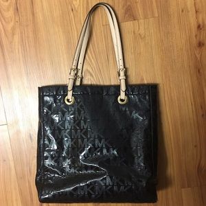 Michael Kors black leather tote.