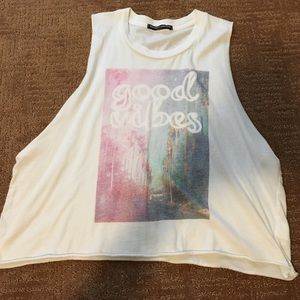 Good Vibes brandy Melville muscle tank