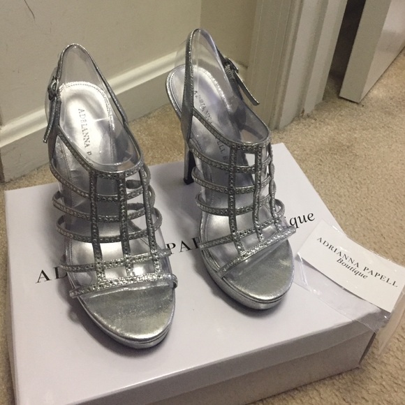 Silver metallic sandals