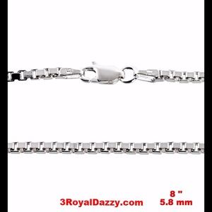 925 Sterling Silver Heavy Baht Bracelet 3mm 8 "