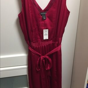 Beautiful cranberry silk dress sz 8. Never worn