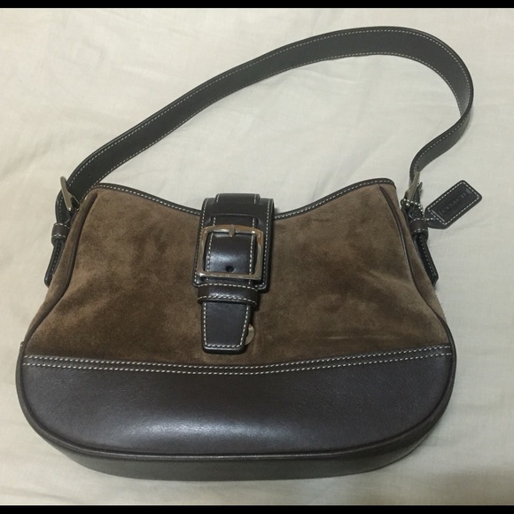 COACH tote bag w/ suede & leather trim