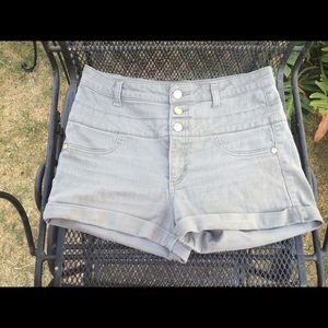 Green Mid waist shorts
